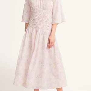 Merlette NYC Pink floral smocked dress